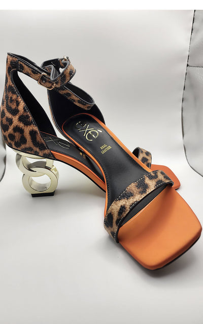 Cheetah Print Strappy Sand w/Designer Inspired Heel