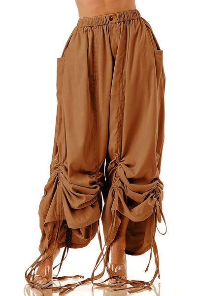 Dahlia Drawstring Trousers - Brown