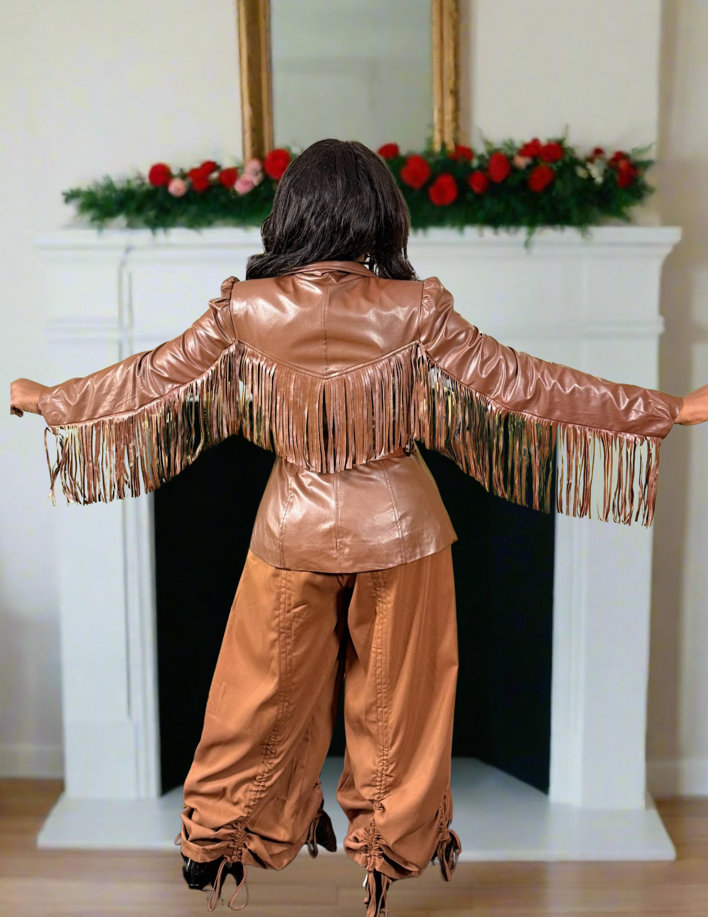 This Ain't Texas Faux Leather Blazer