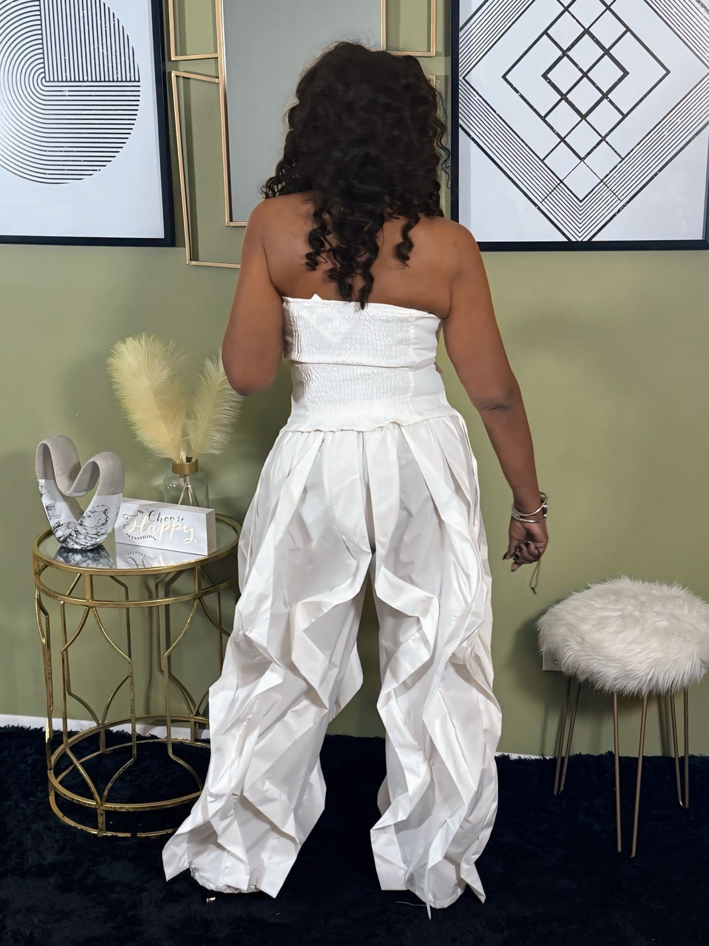 Beach Bum Ruffle Pants - White (Regular & Curvy Sizes)