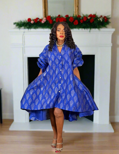 The Mademoiselle Dress - Peacock Blue