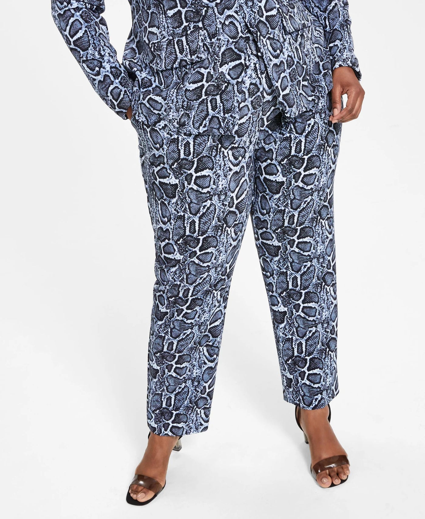 Blue Snake Print Pantsuit