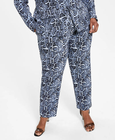 Blue Snake Print Pantsuit